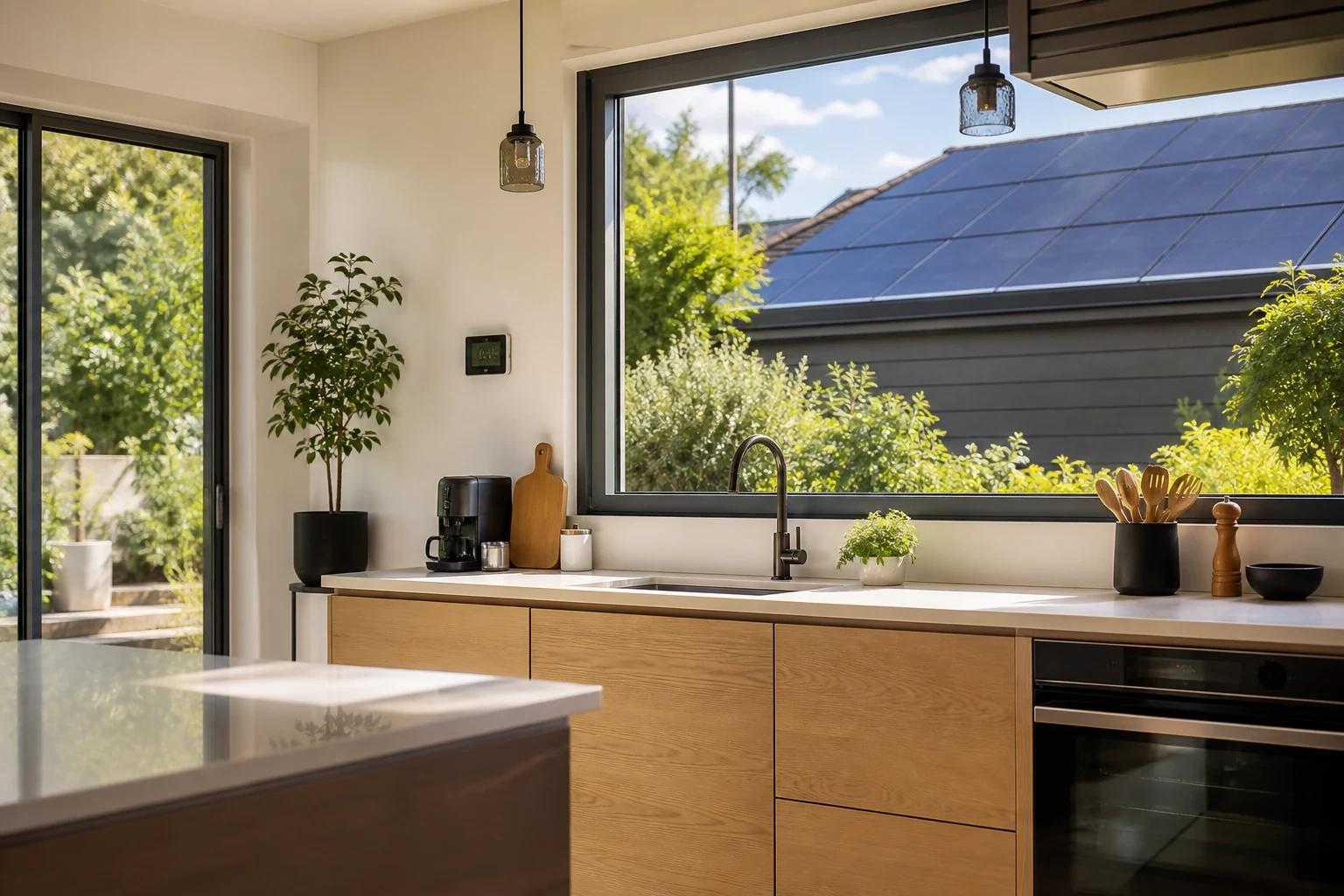 Maison organisée pour consommer l’électricité solaire en journée