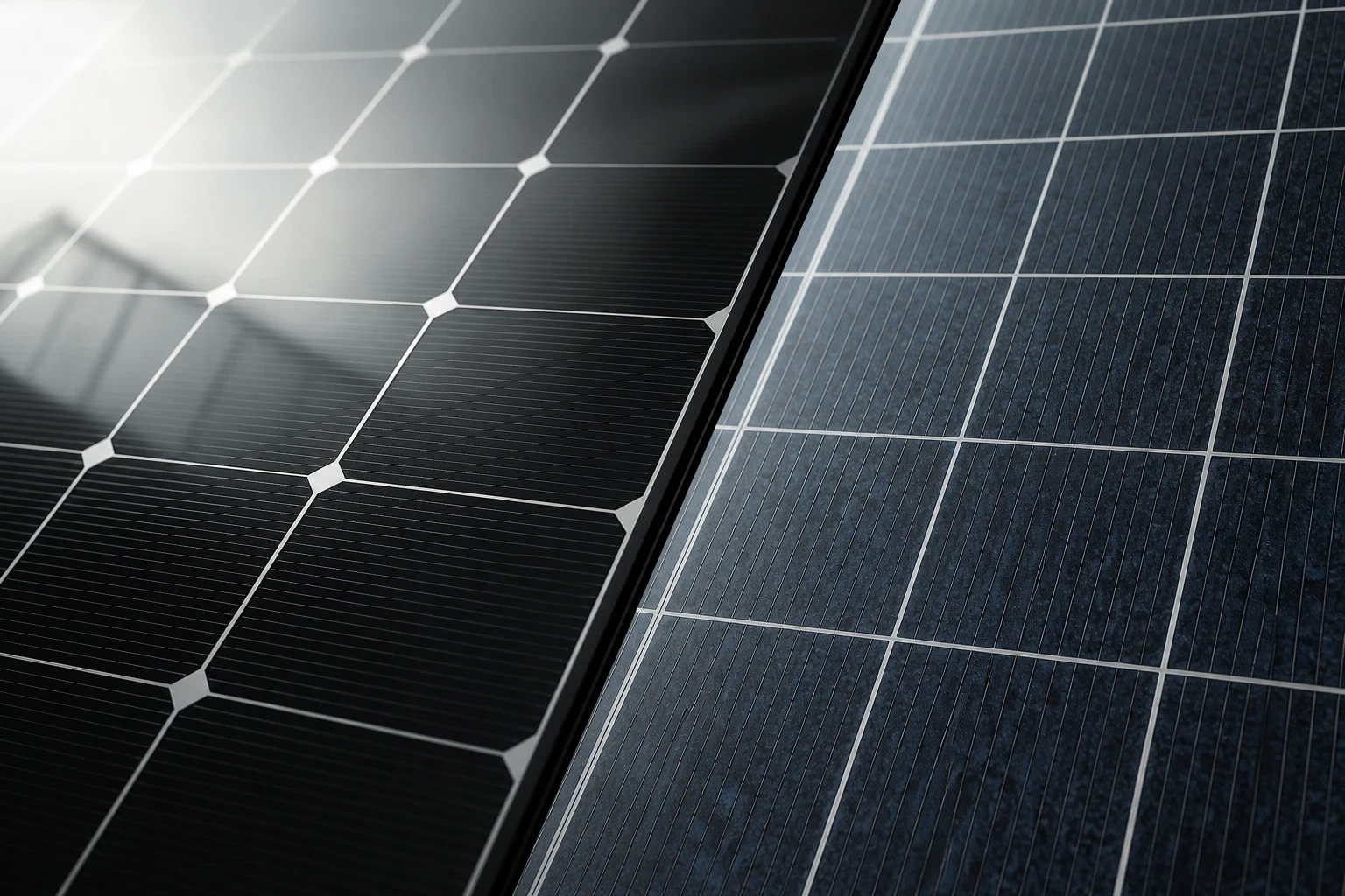 Détail de cellules photovoltaïques monocristallines
